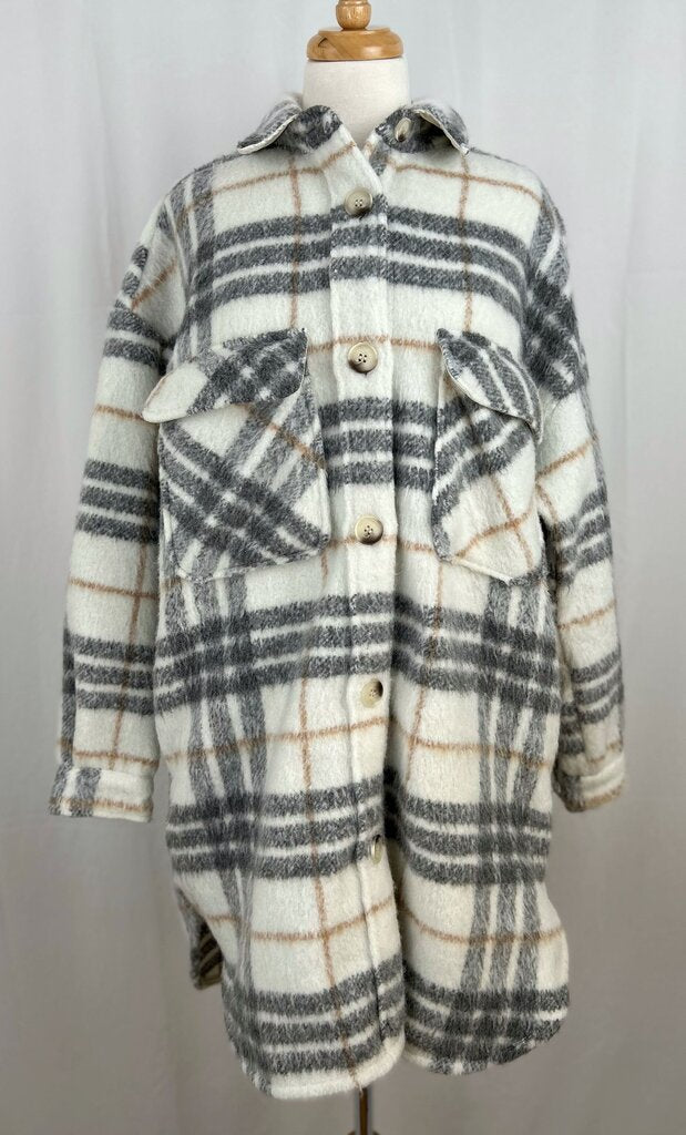 Brunette The Label oversized plaid shacket (M/L)