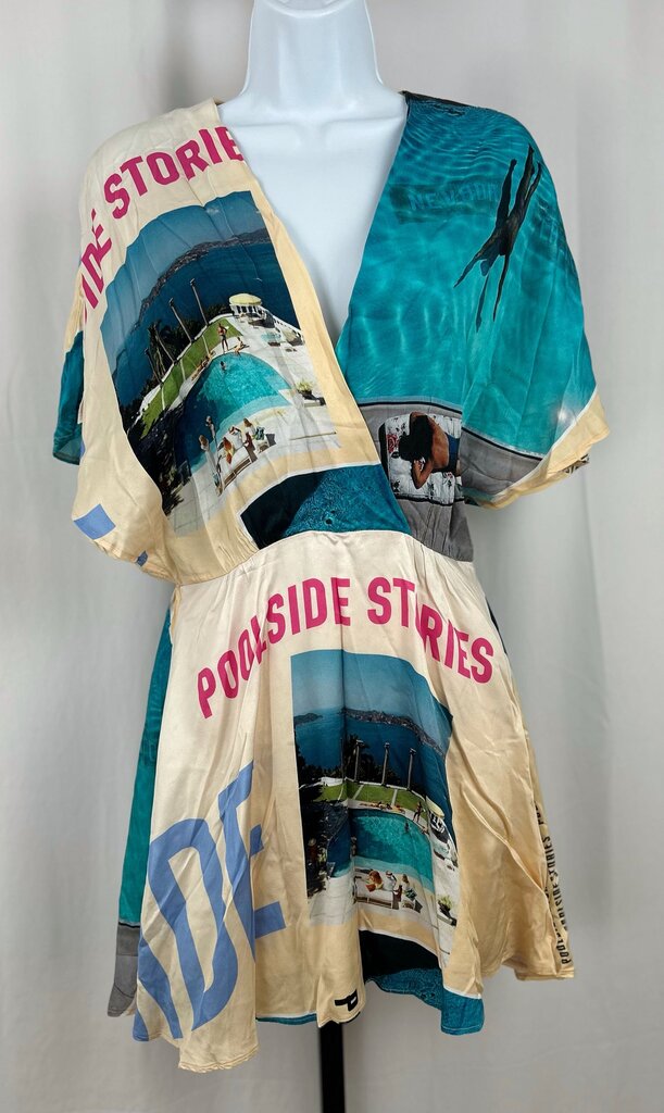 Maje silky resort print mini dress (M)