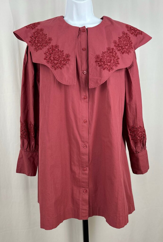 Damson Madder (Anthropologie) wide lace collar mini dress (XS)