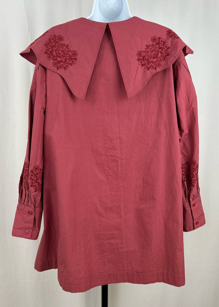 Damson Madder (Anthropologie) wide lace collar mini dress (XS)