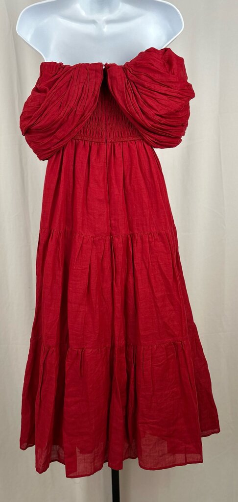 Sea New York off-shoulder smocked tiered midi dress (XS)