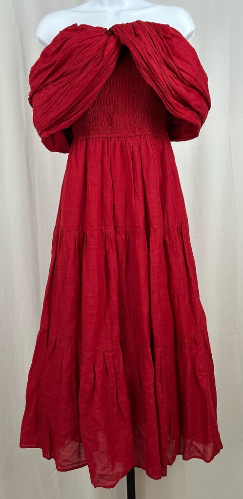 Sea New York off-shoulder smocked tiered midi dress (XS)