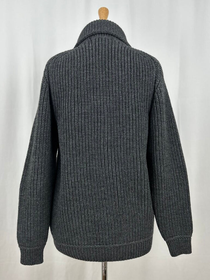 Aran Sweater Market men's knit cardigan (L)