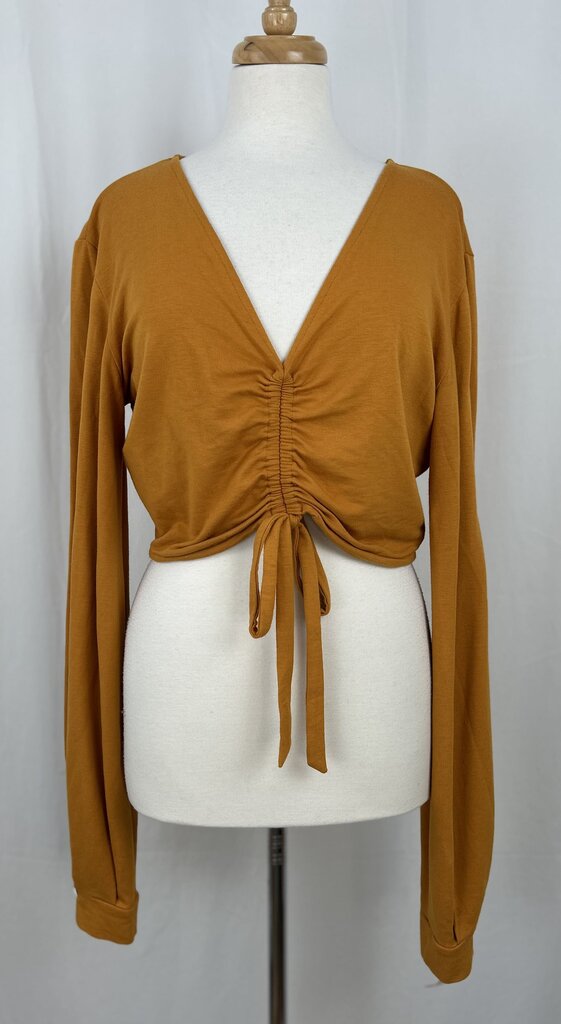 Sooley cinched peasant crop top (S)