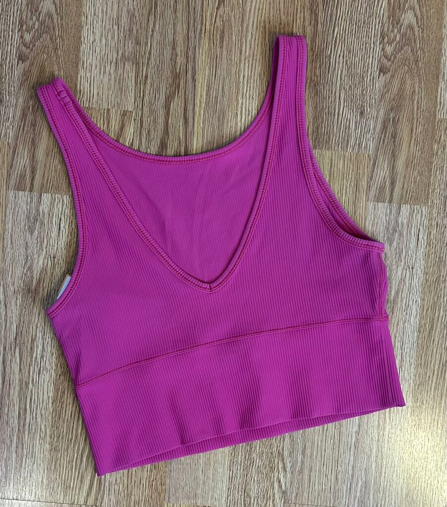 Lululemon "Ebb to Street" ribbed crop tank (size 12)