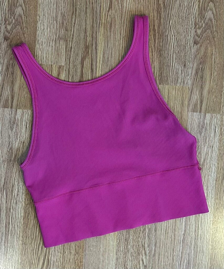 Lululemon "Ebb to Street" ribbed crop tank (size 12)