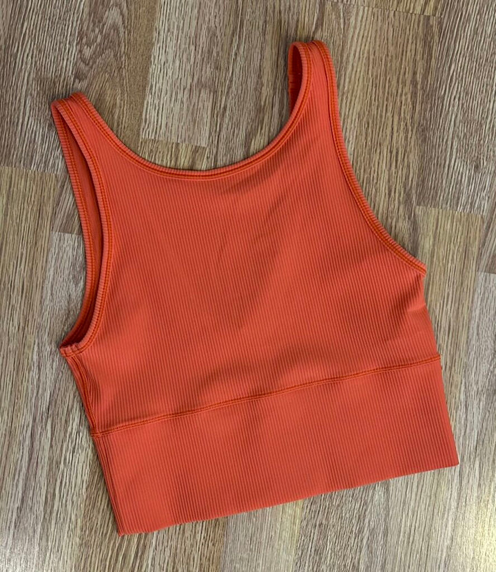 Lululemon "Ebb to Street" ribbed crop tank (size 12)