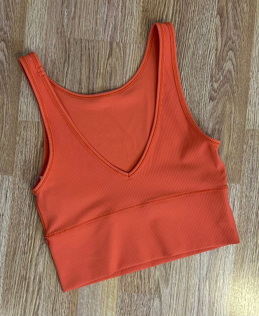 Lululemon "Ebb to Street" ribbed crop tank (size 12)