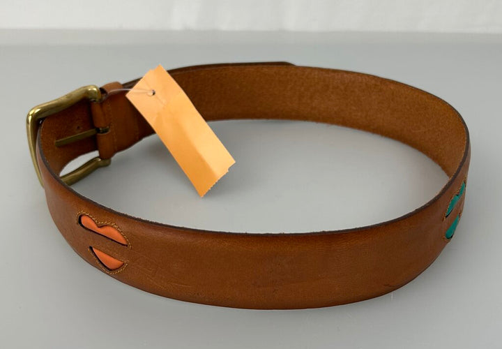 Fendissime 3-heart leather belt (XS)