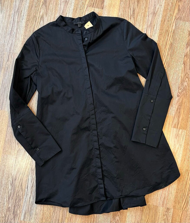 Boxy mockneck dress shirt