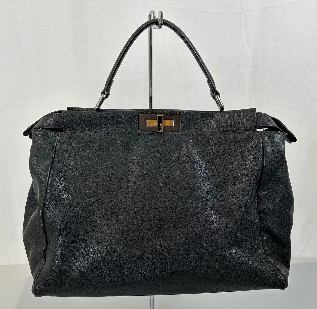 Fendi large leather double peekaboo handbag