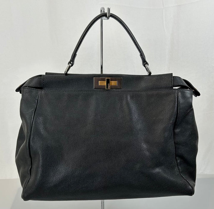 Fendi large leather double peekaboo handbag