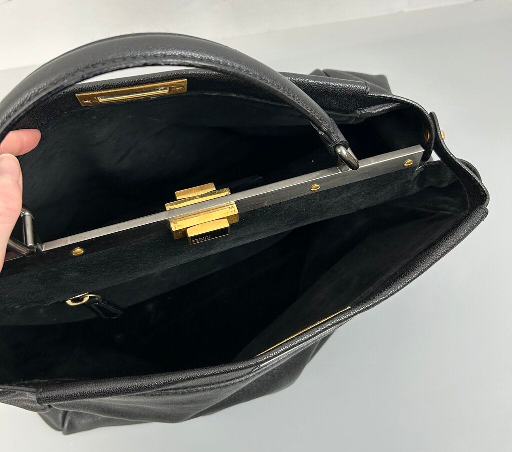 Fendi large leather double peekaboo handbag