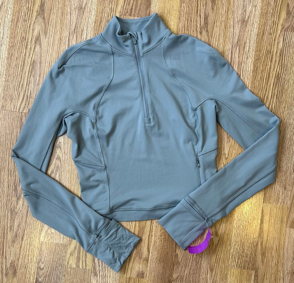 Lululemon "Rulu Run" 1/2 zip crop (size 4)