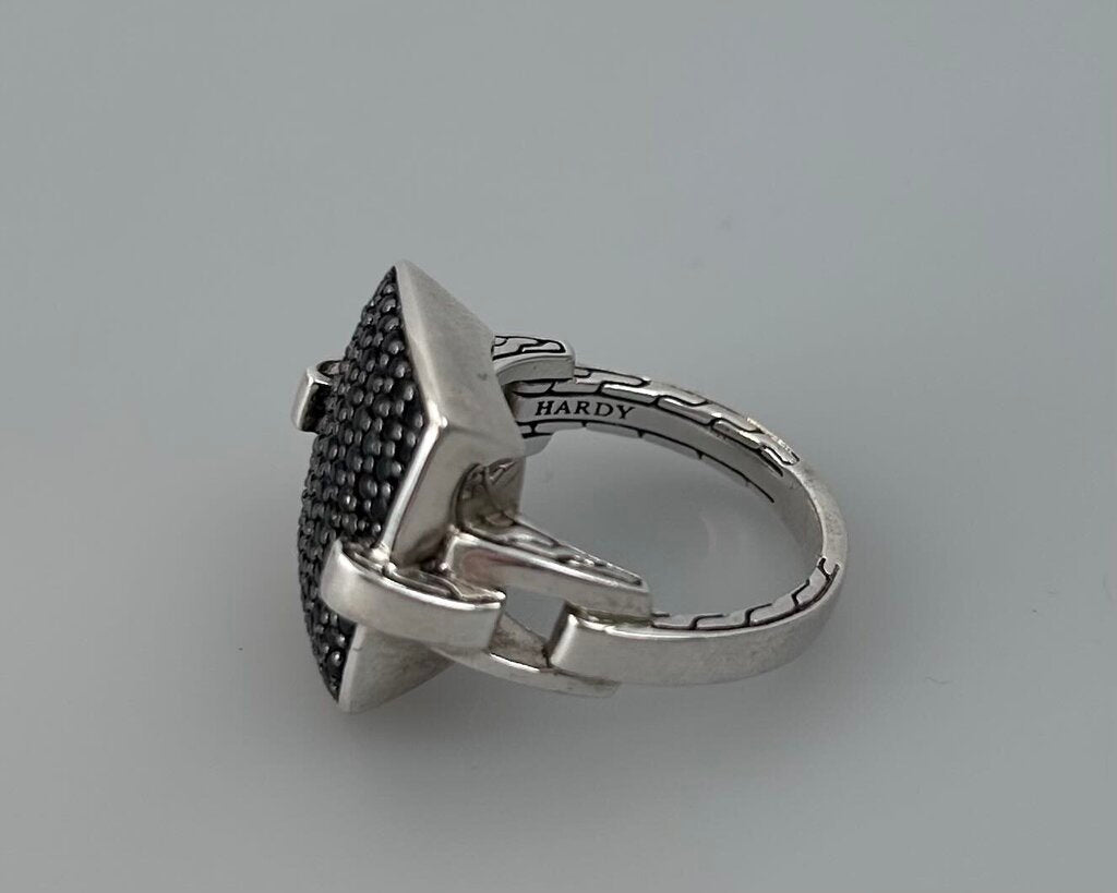 John Hardy black sapphire lava cocktail ring (size 7.5)