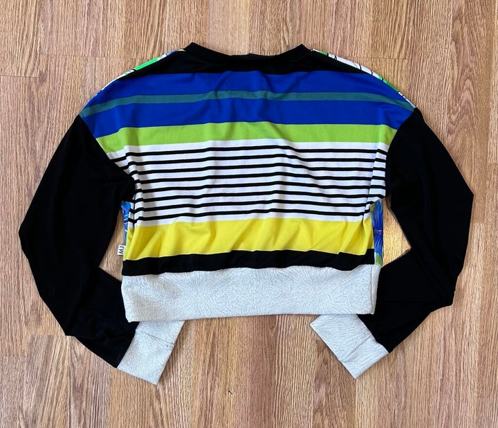 Melanie Jacqueline floral/striped metallic crop (S/M)