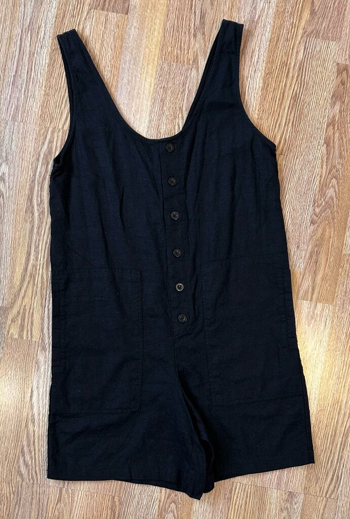 Tropik boxy linen button down romper (XS)