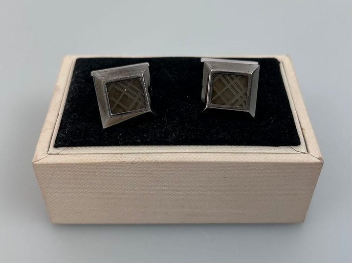 Burberry dark nova check cufflink