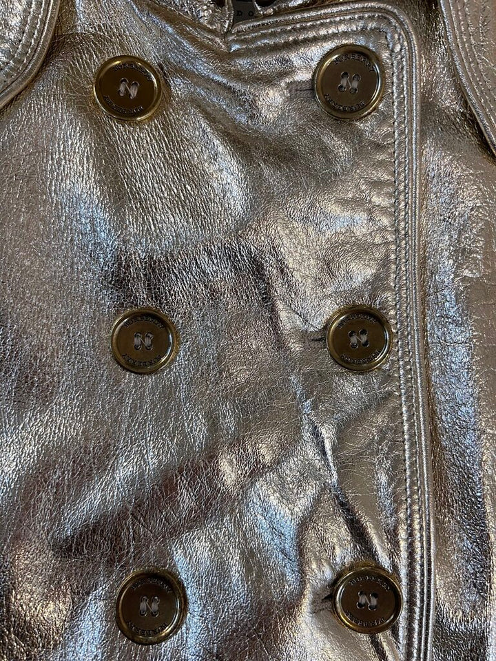 Burberry London metallic leather belted trench (size 8)