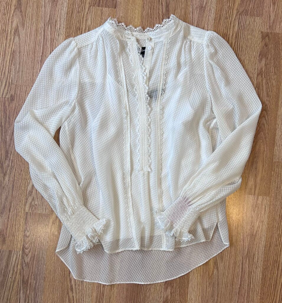 Me+Em smocked wrist ruffle blouse (size 4)