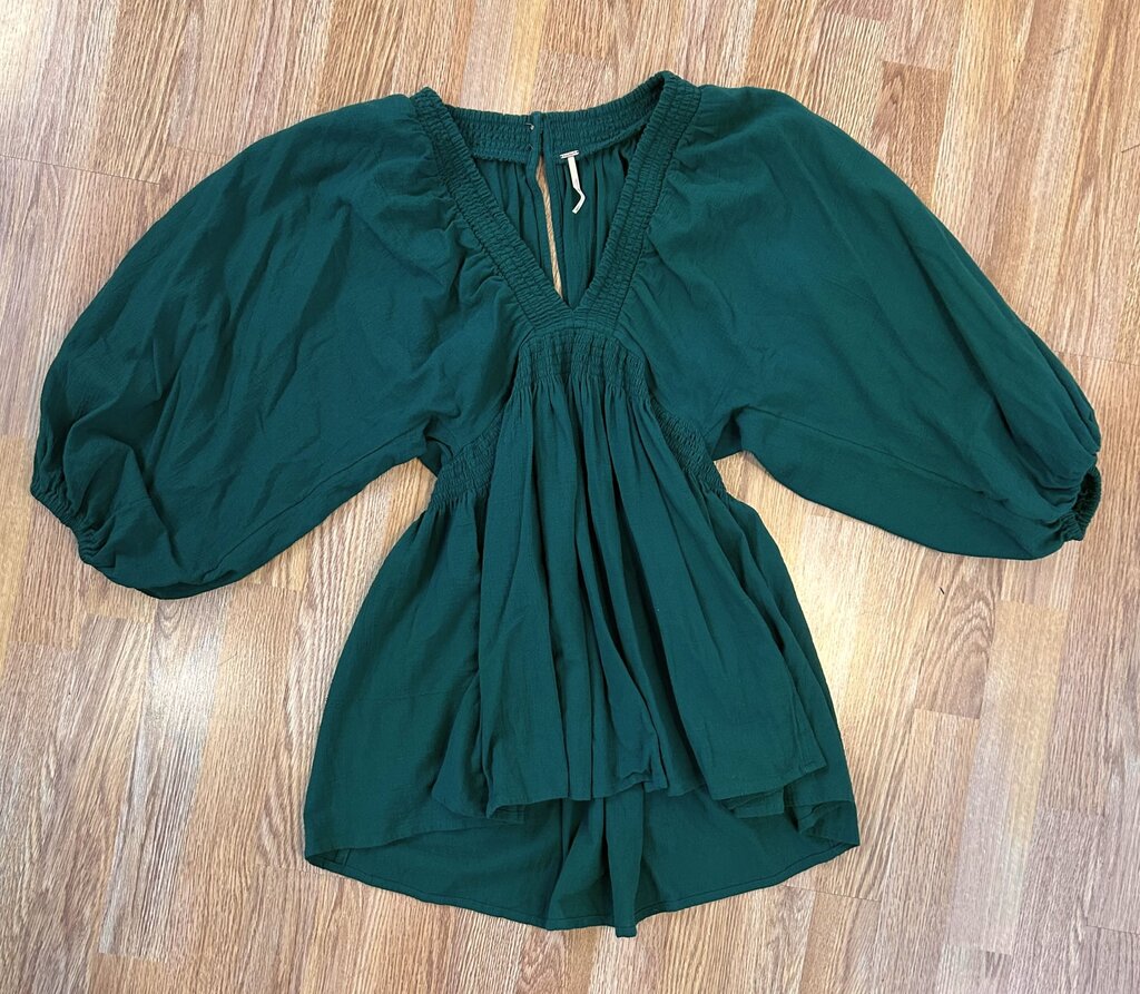 Free People deep-v boho peplum tunic (S)