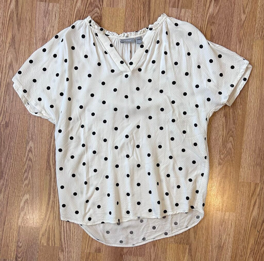 Fransa polka dot v-neck blouse (XS)