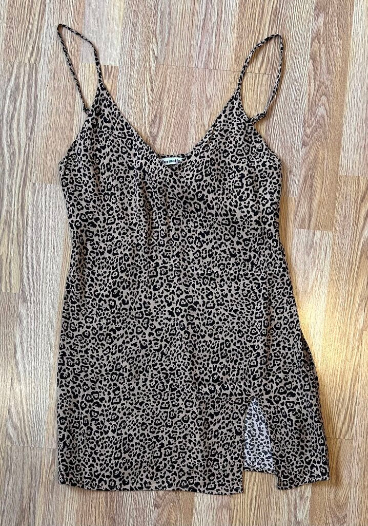 Reformation cheetah mini slip dress (S)