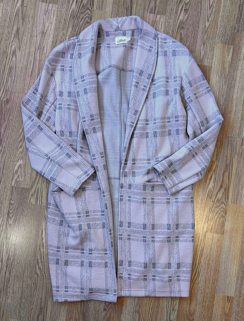 Blondie Apparel soft plaid peacoat-hangopen (M)