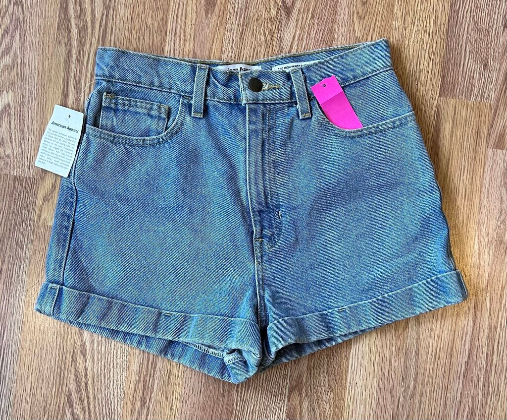 American Apparel NWT denim "The High Waist Cuff Short" (size 27)