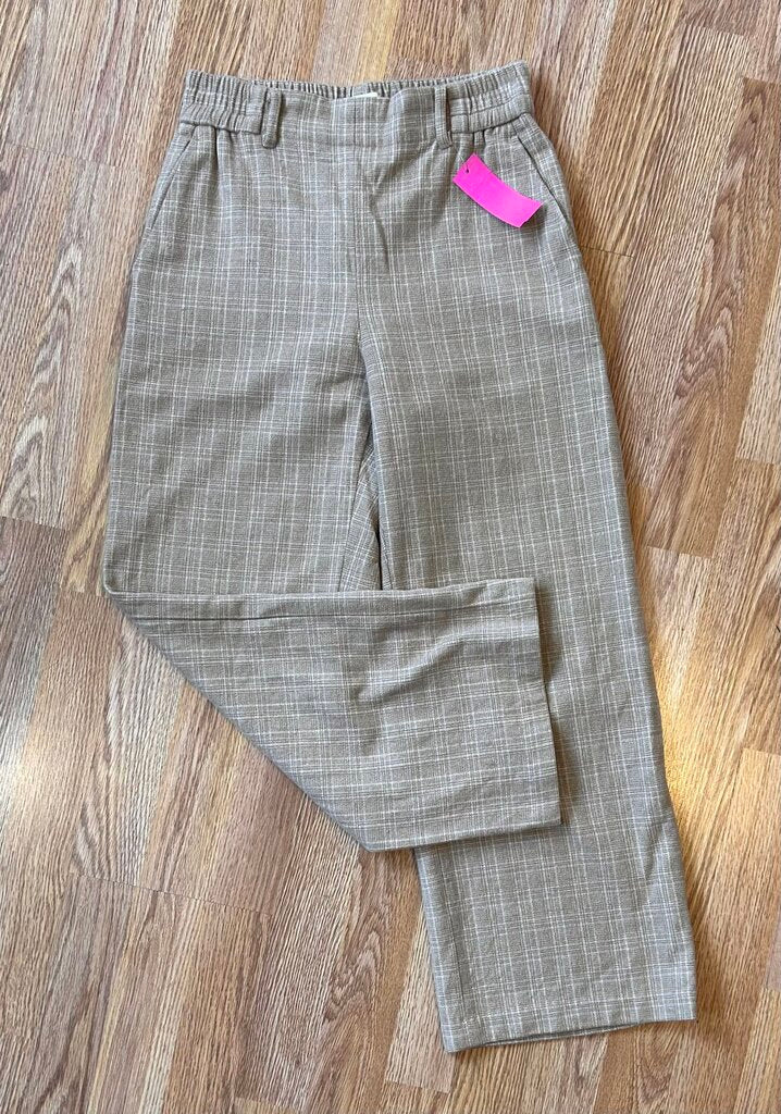 Wilfred fleecey plaid wide leg cropped pant (XS)