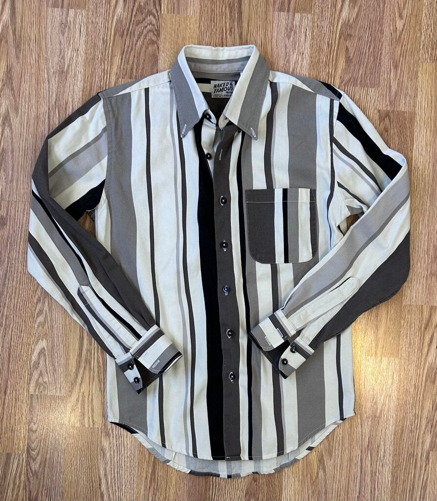 Naked & Famous vintage striped button down (S)