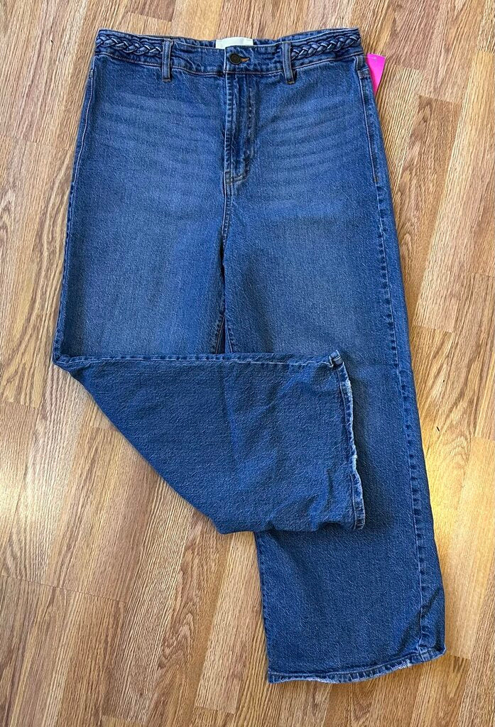 Habitual braided waist wide leg ankle jean (size 30)