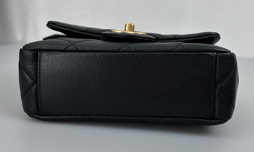 Chanel caviar mini square top handle flap bag