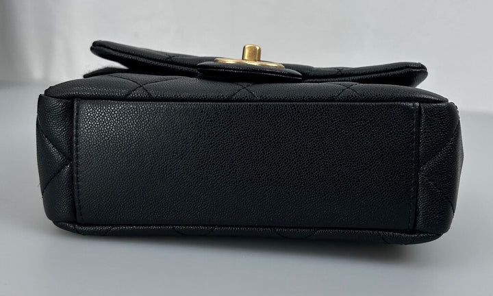 Chanel caviar mini square top handle flap bag