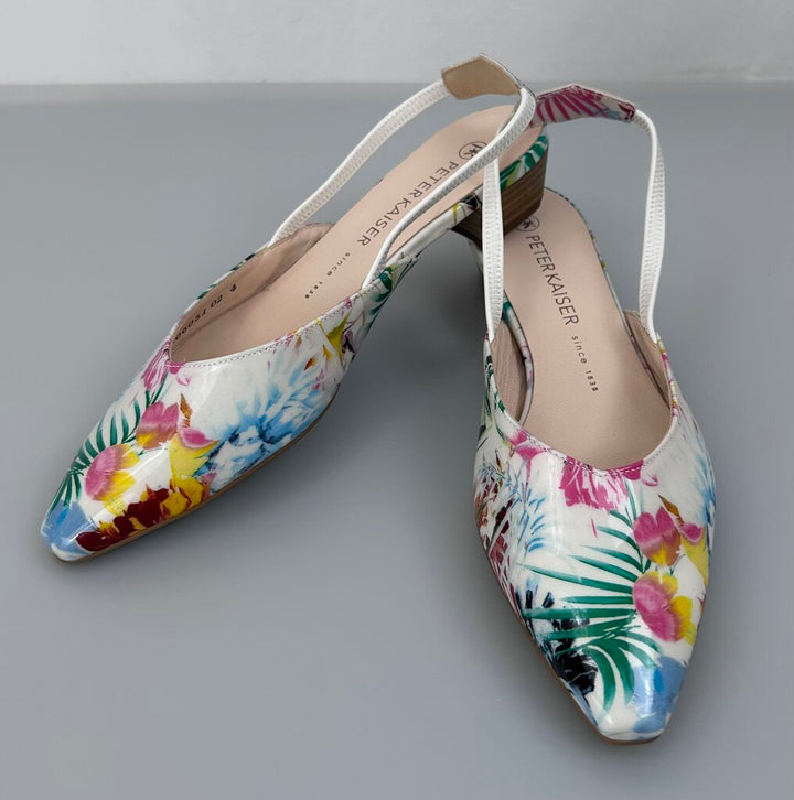Peter Keiser patent floral slingback (size 7.5)