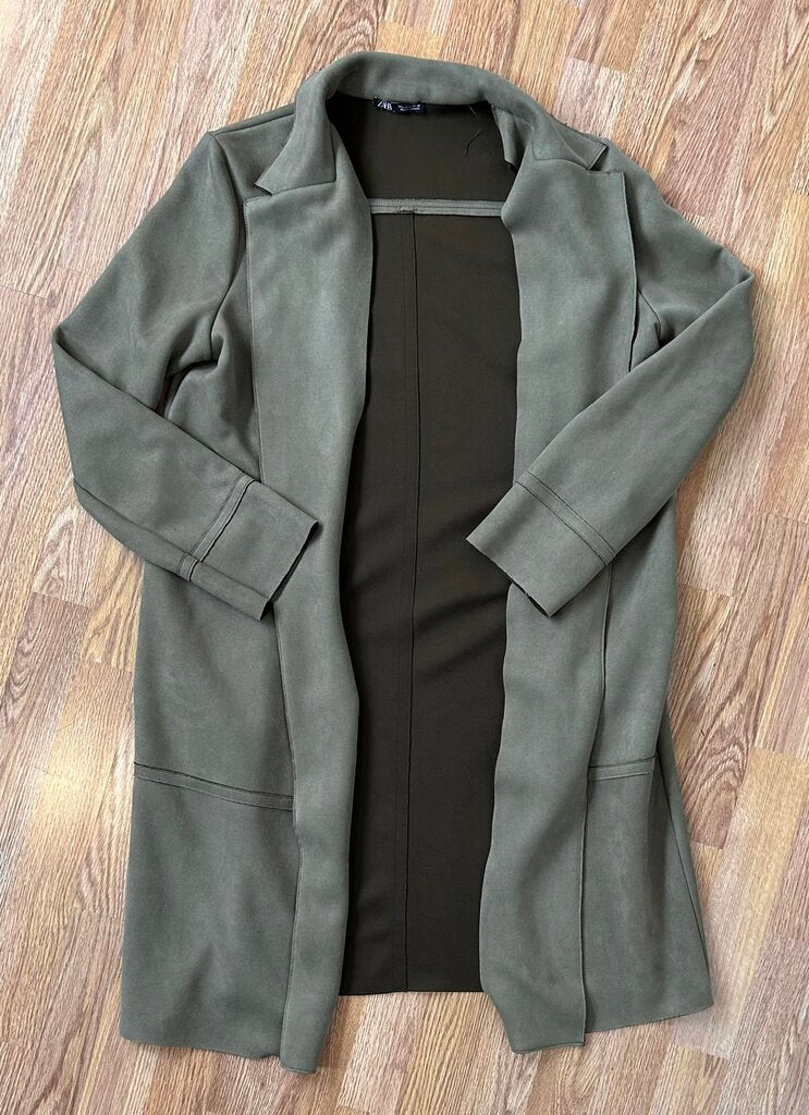 Zara microfiber long hangopen trench (L)
