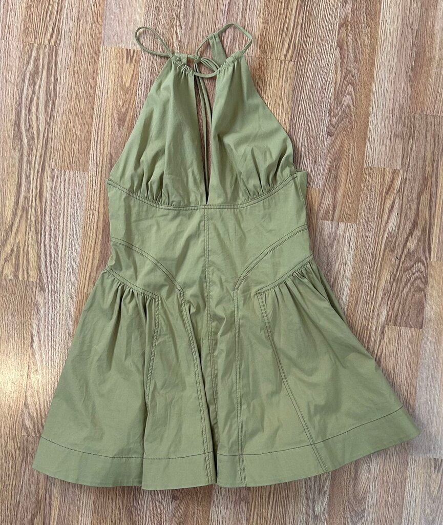 By Anthropologie pima cotton halter minidress (size 4P)