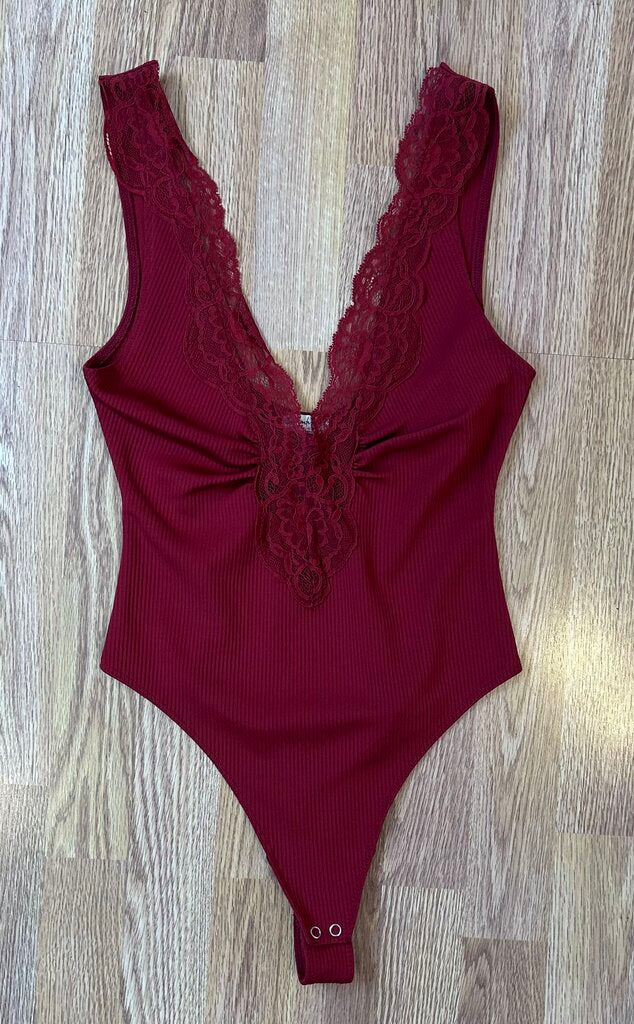 Intimately Free People deep-v lace bodysuit (XS)