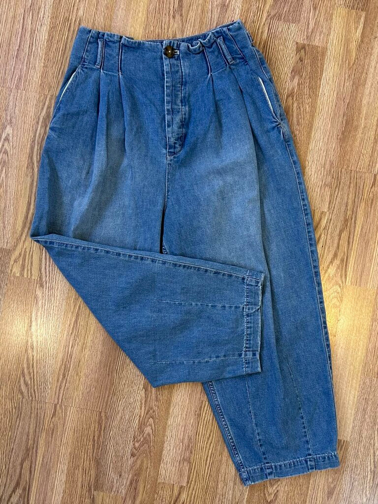Free People paper bag waist barrel baggy jean (size 10)