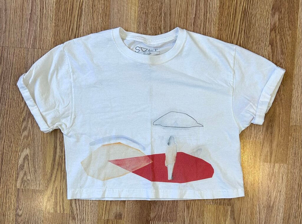 Salt abstract scene crop tee (S)