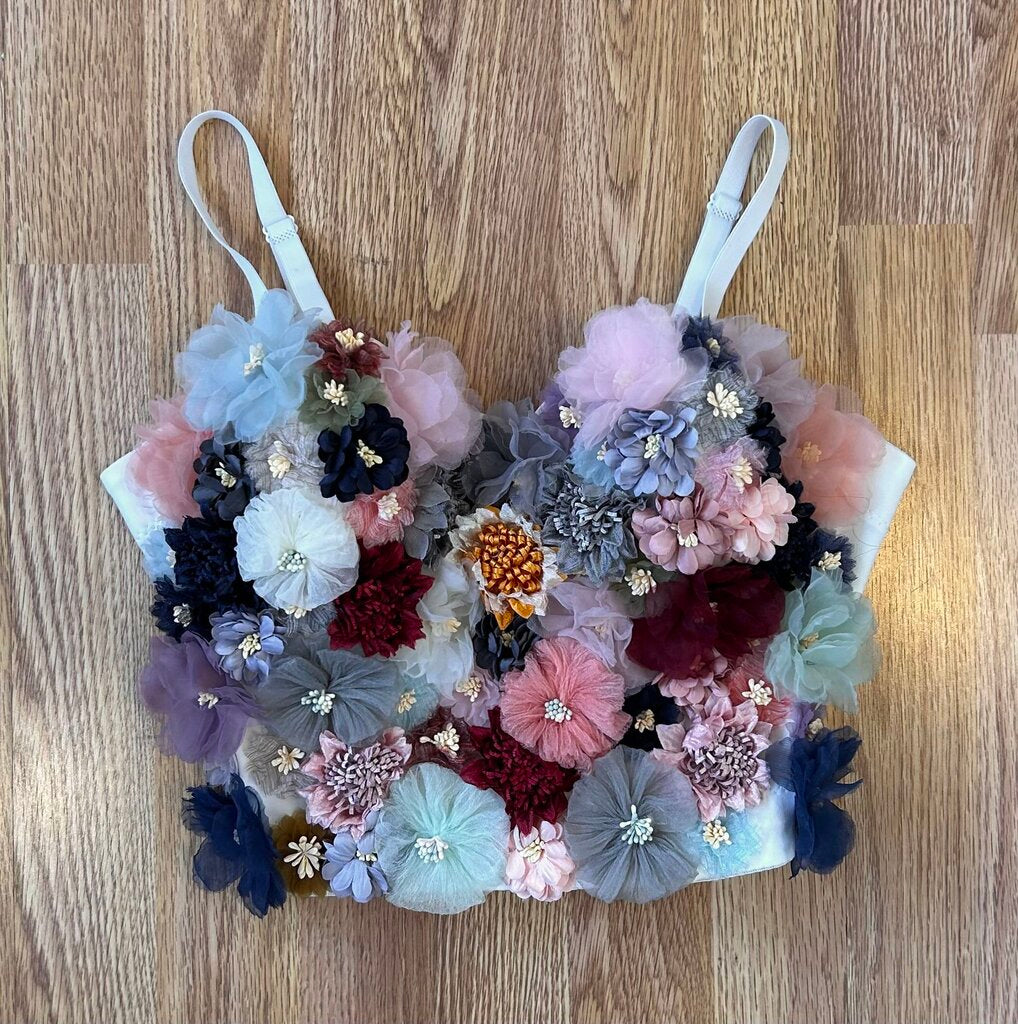 The Sang NWT Milan floral embroidered bustier (L)