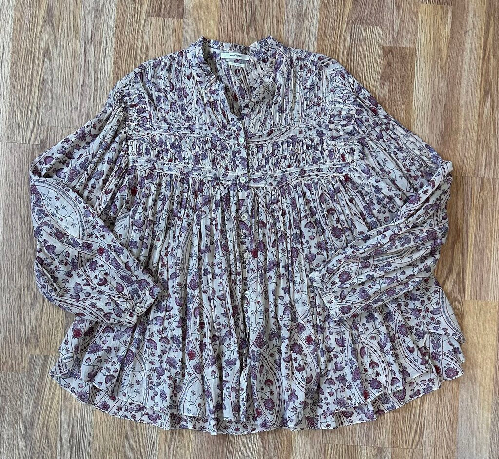 isabel etoile marant cotton floral peasant blouse (L)