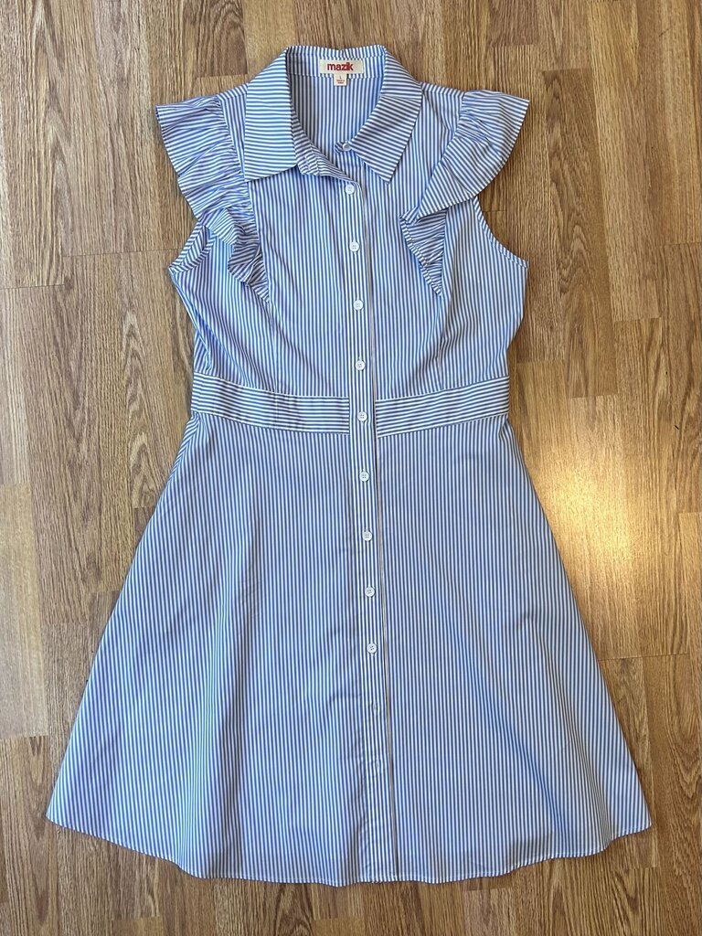 Mazik ruffle button down midi dress (L)