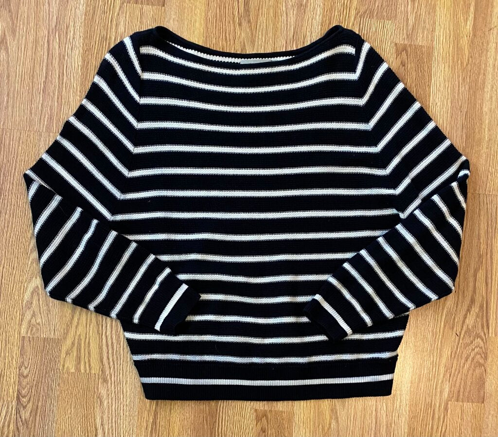 Vince cotton stripe crew pullover (M)