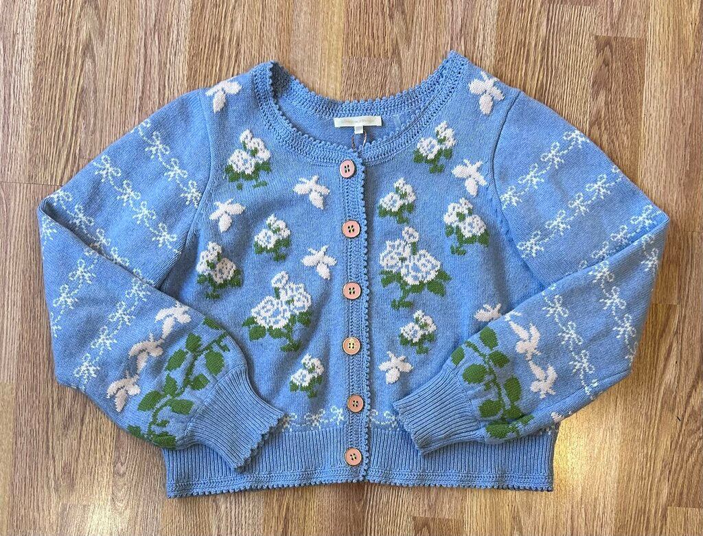 Love Shack Fancy "Charlo" floral wool blend cardigan (XL)