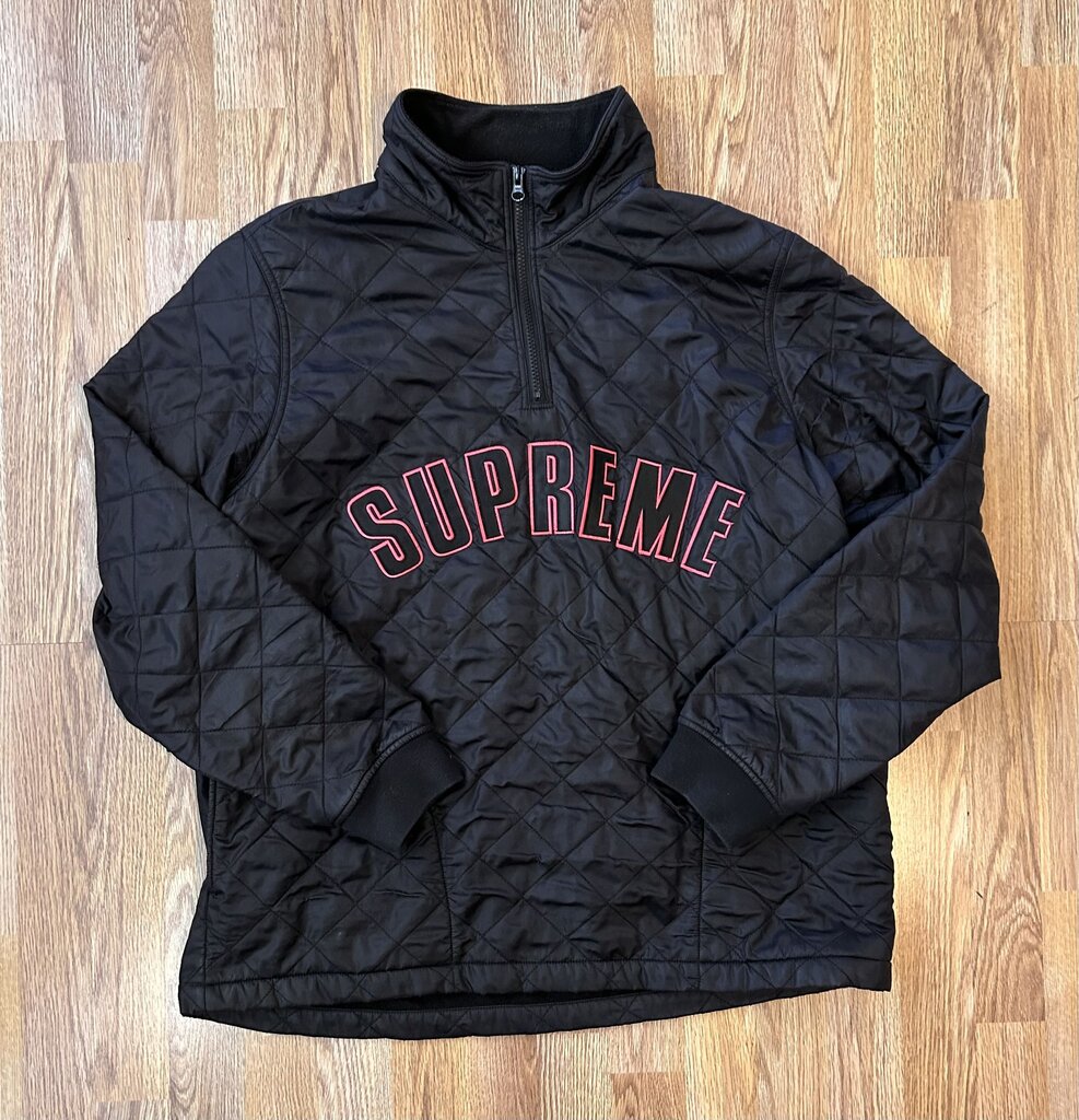 Supreme Quilted Arc Logo 1/4 zip jacket (XL)