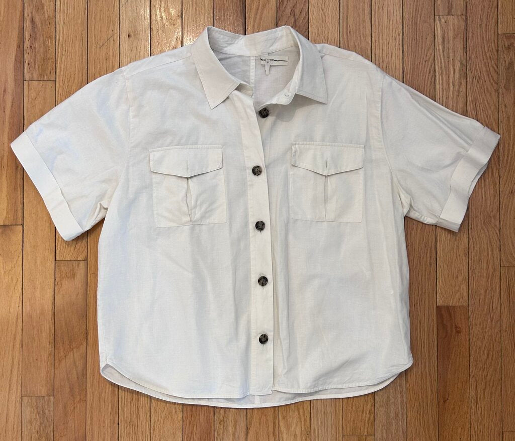 Frame 100% silk blouse with shoulder details size XS