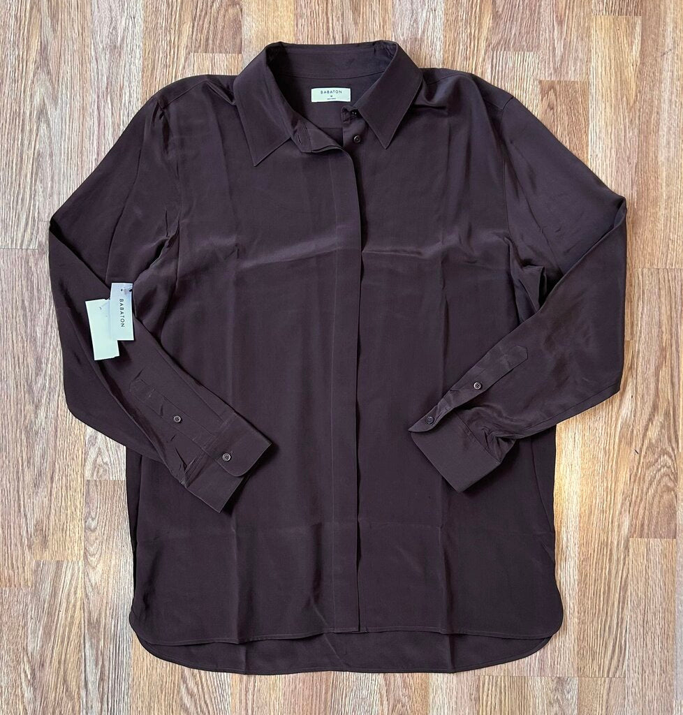Babaton NWT 100% silk button down (M)