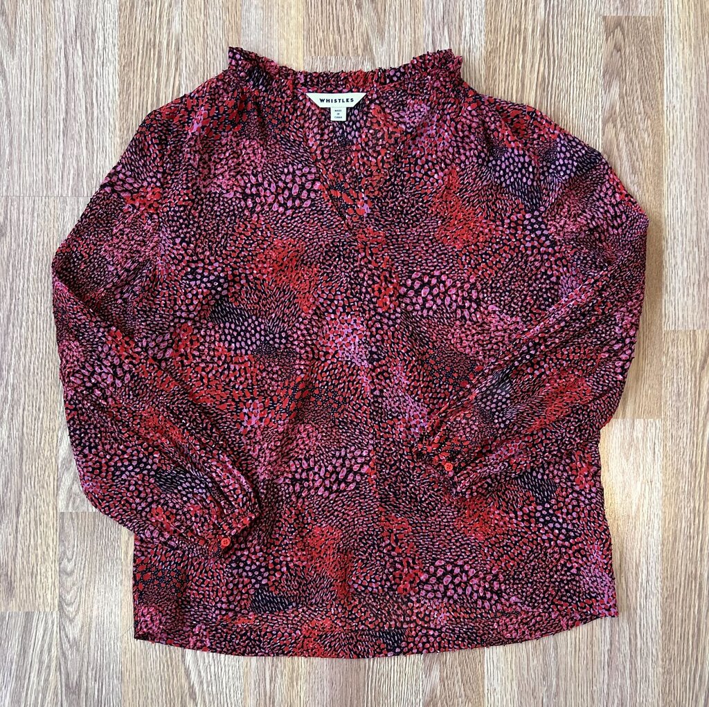 Whistles floral v-neck blouse (size 6)