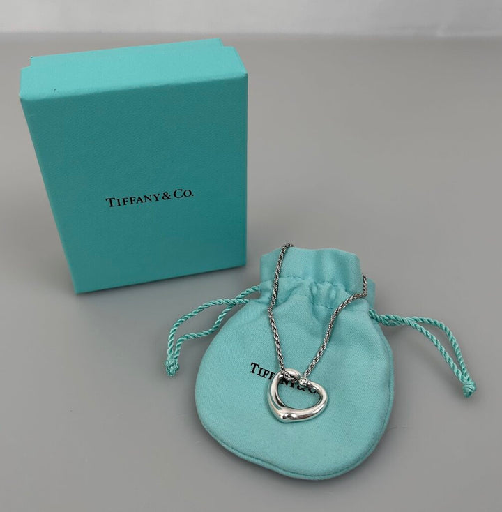 Tiffany silver open heart pendant